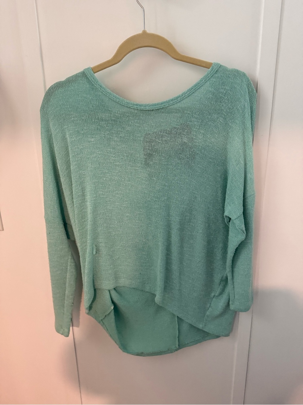 Moa Moa Mint Green Lightweight Knit Scoop Neck Top
